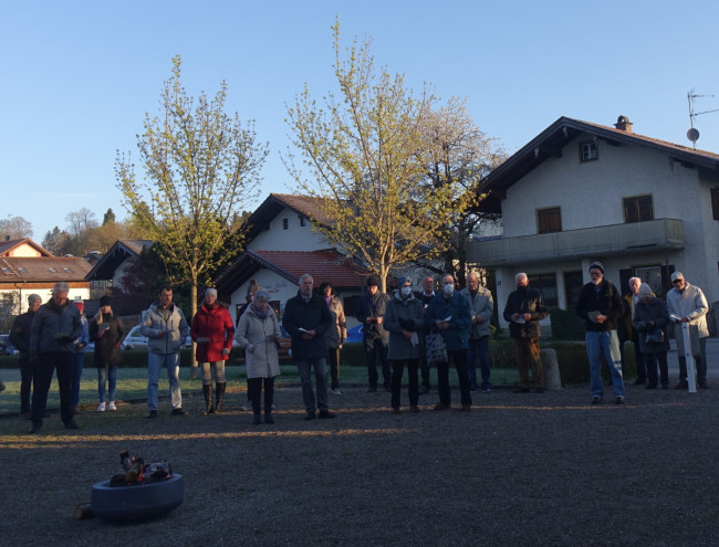 Osterjubel vor der Johanneskirche, 17. April 2022